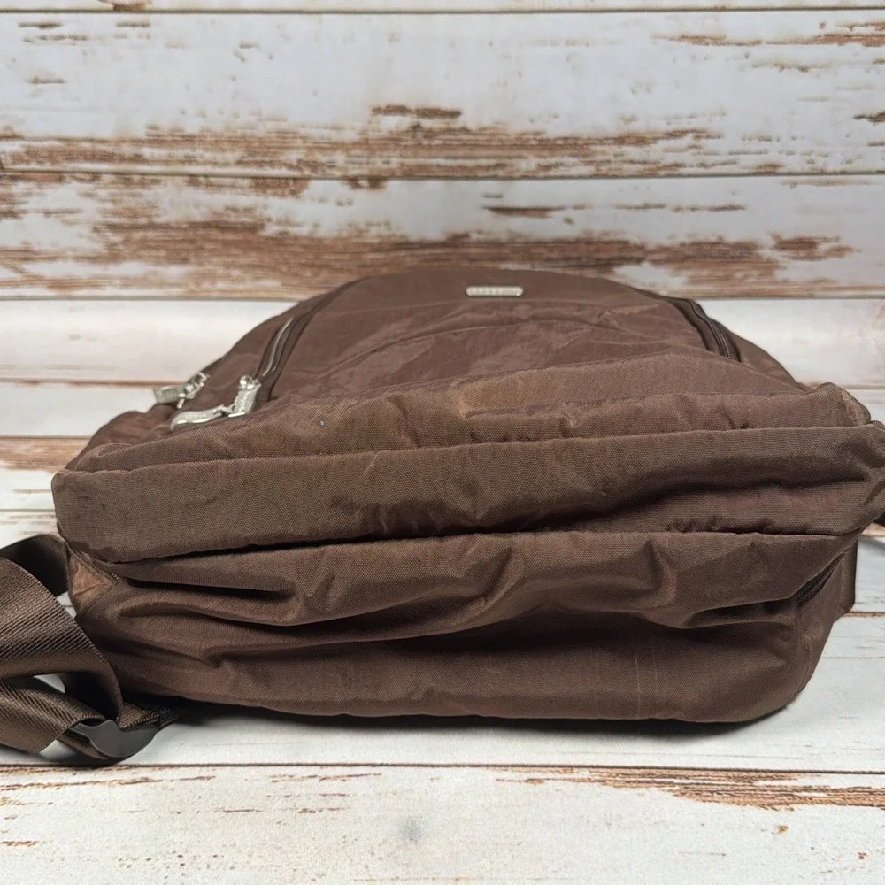 Baggallini Brown Convertible Backpack Shoulder Crossbody Travel Bag Pockets